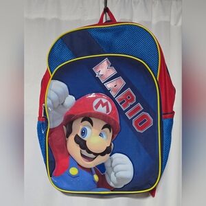 Super Mario 17” Backpack With Laptop Sleeve Book Bag Nintendo New Zippered